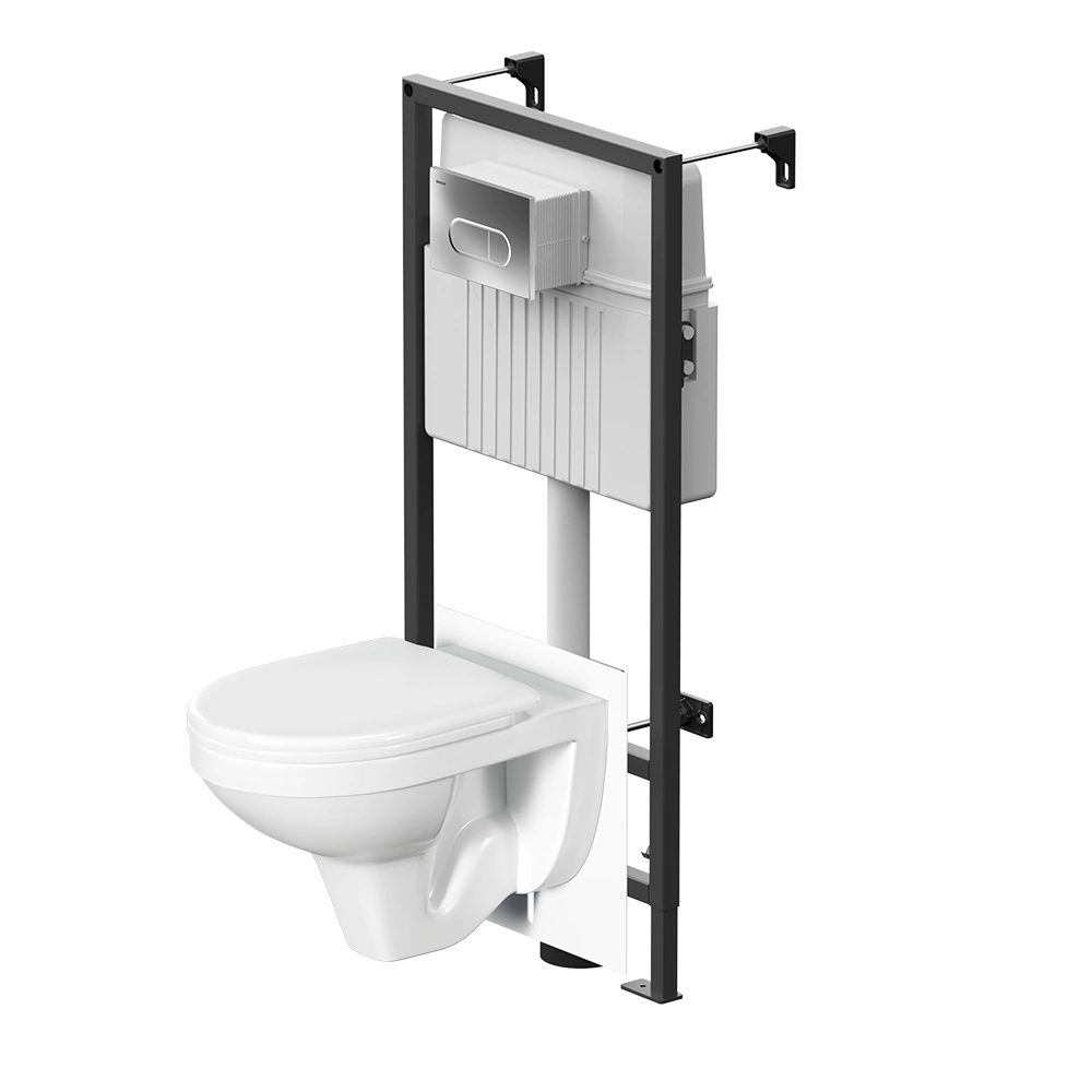 Инсталляция Damixa Jupiter с унитазом, сиденьем, кнопкой хром