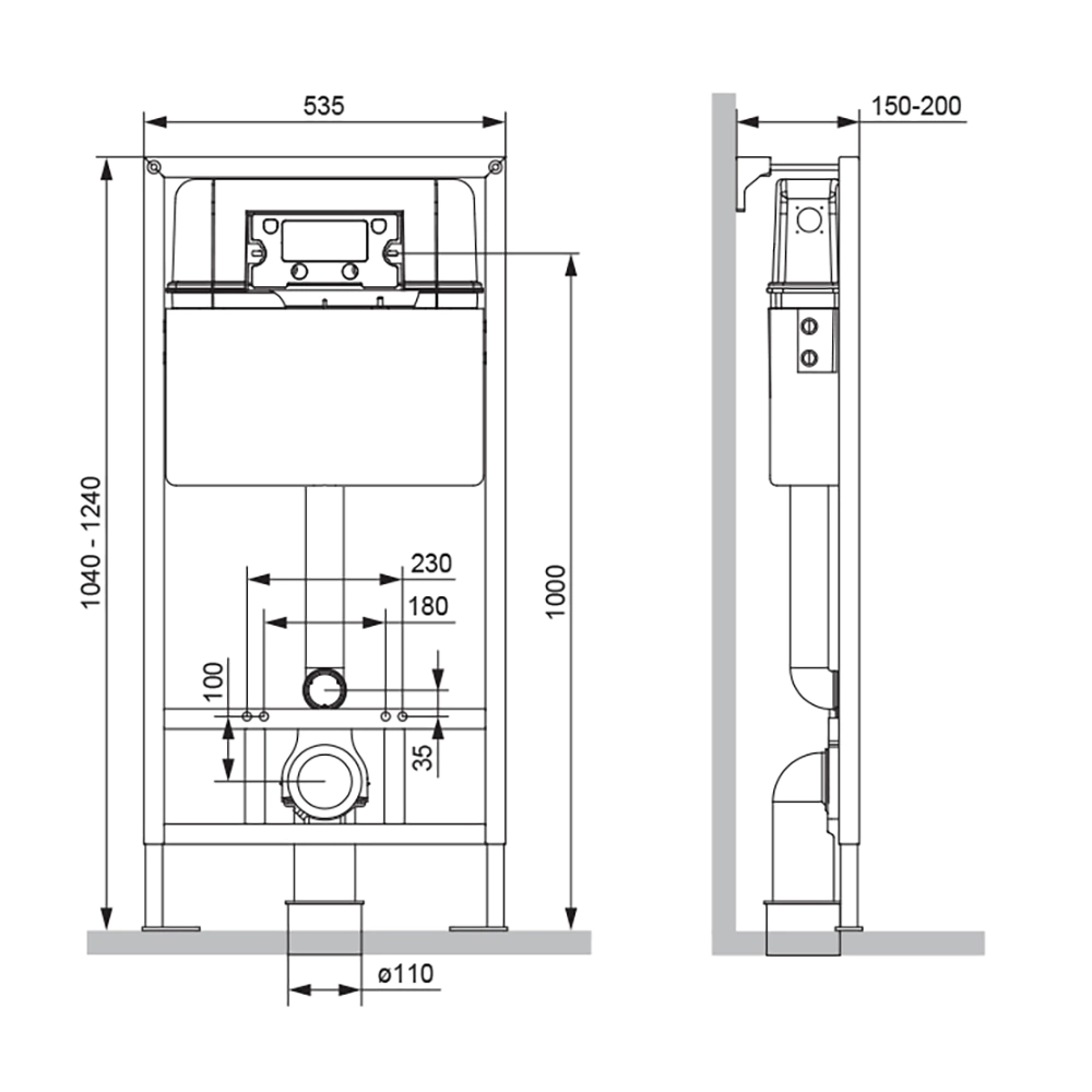 Инсталляция Damixa Jupiter с унитазом, сиденьем, кнопкой хром