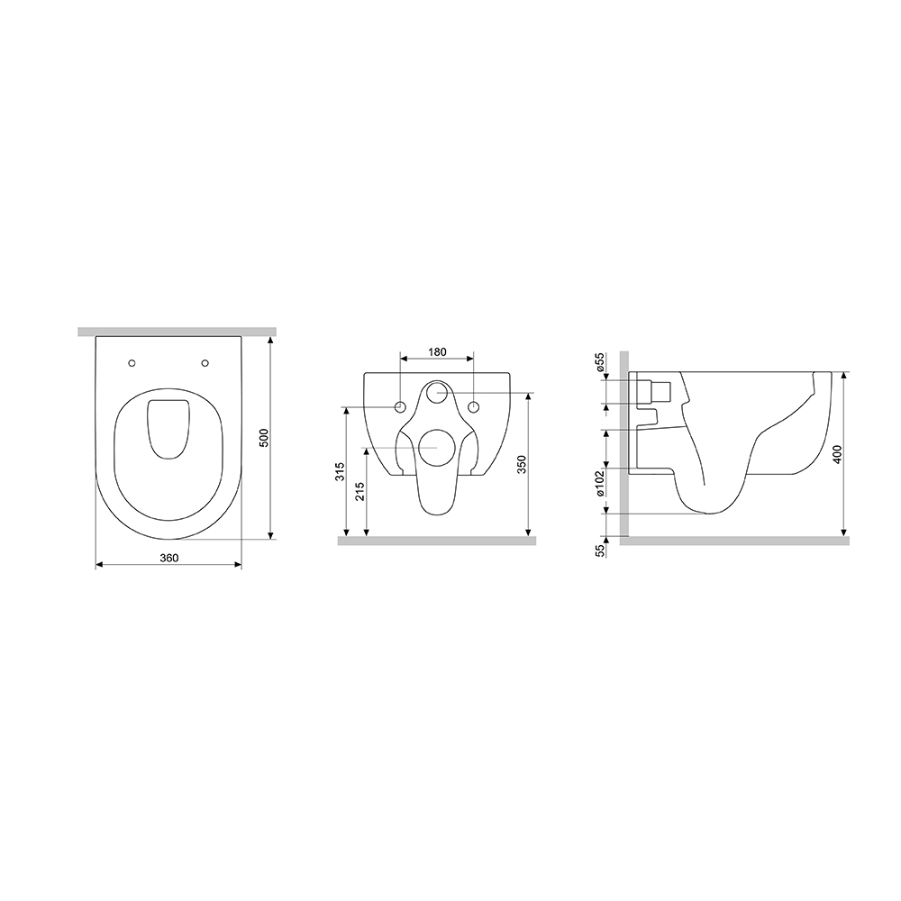 Унитаз подвесной Damixa Scandinavian Pure безободковый с сиденьем с микролифтом