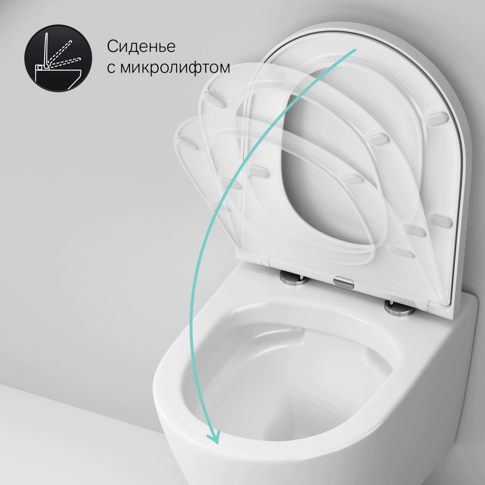 Инсталляция AM.PM Start S Sense с безободковым унитазом, сиденьем, белой кнопкой