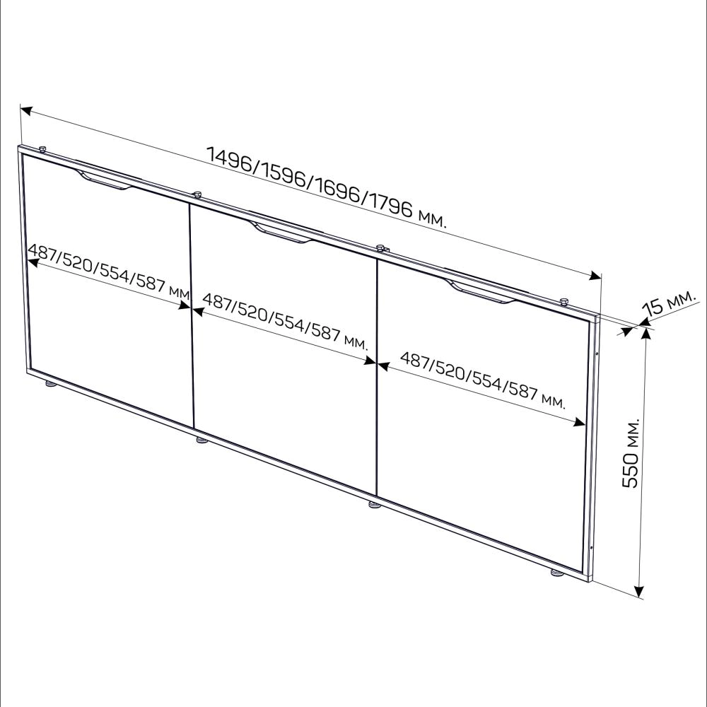 Панель для ванны 1Marka Grunge Loft 160 см супер айс