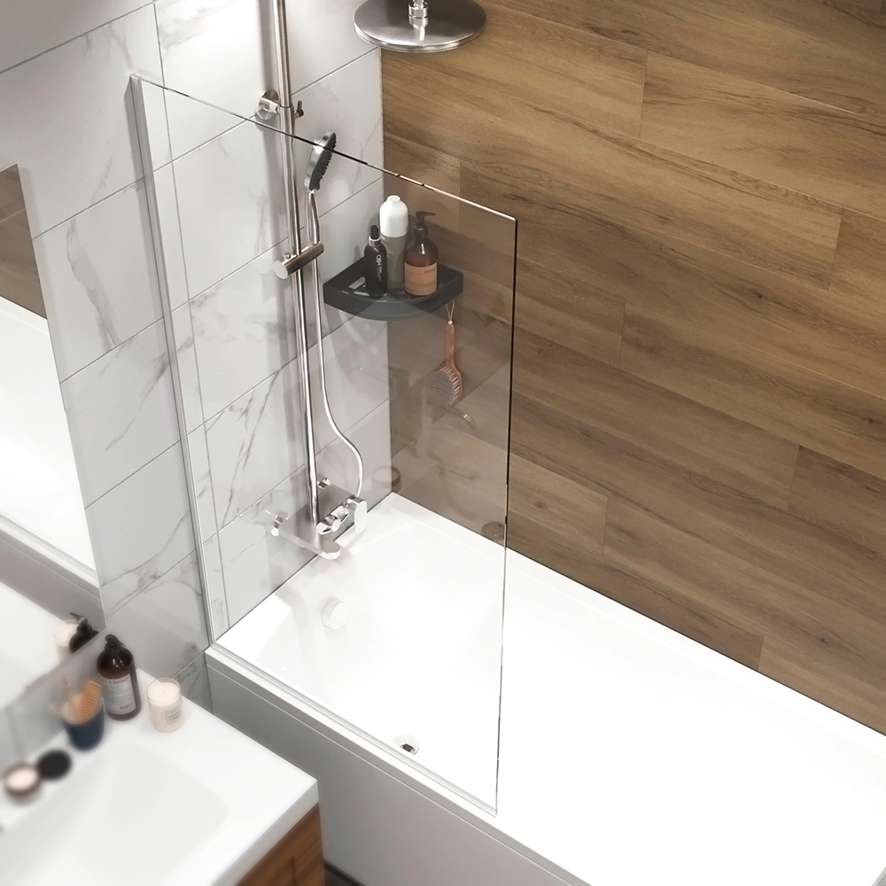 Ширма для ванны DOMANI-SPA 140х80 см матовый хром профиль