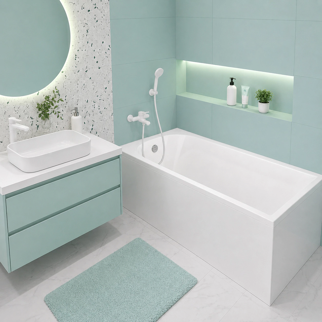 Акриловая ванна Alba Spa Impero 180х80 см прямоугольная