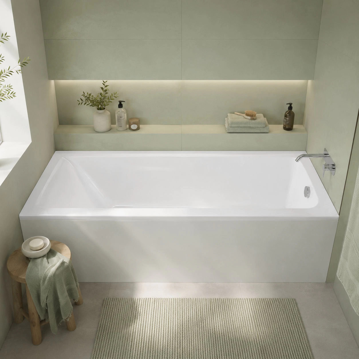 Акриловая ванна Alba Spa Merry 170х70 см прямоугольная