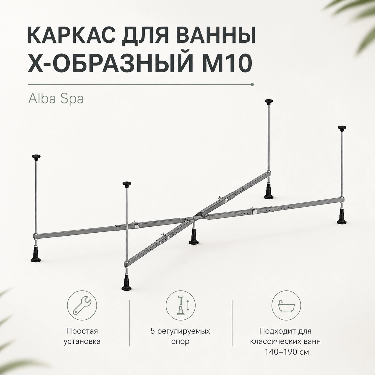 Каркас для ванн Alba Spa 140-190х70-75 см