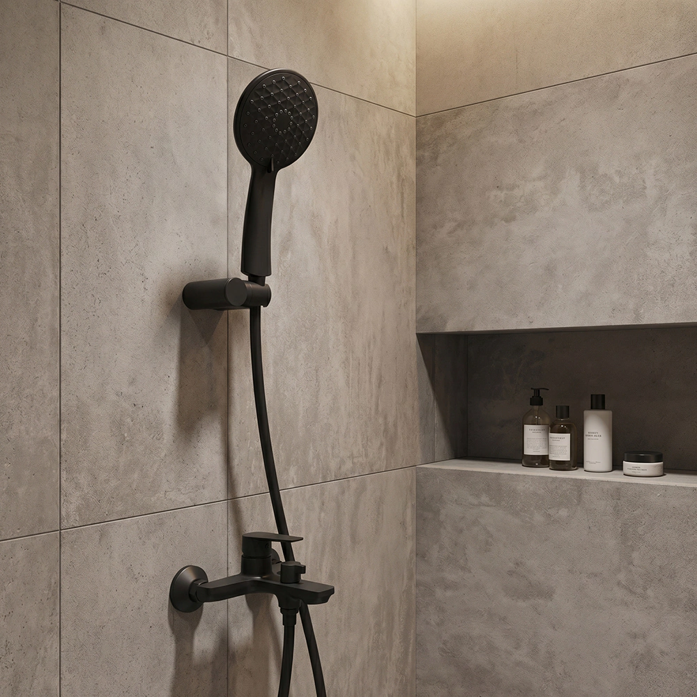 Душевой комплект FLUMEN DESIGN Orlean 3 режима черный