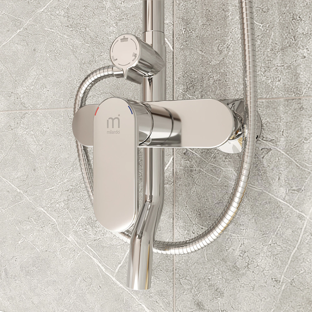 Душевая система Milardo Rosco со смесителем и верхним душем d20 см