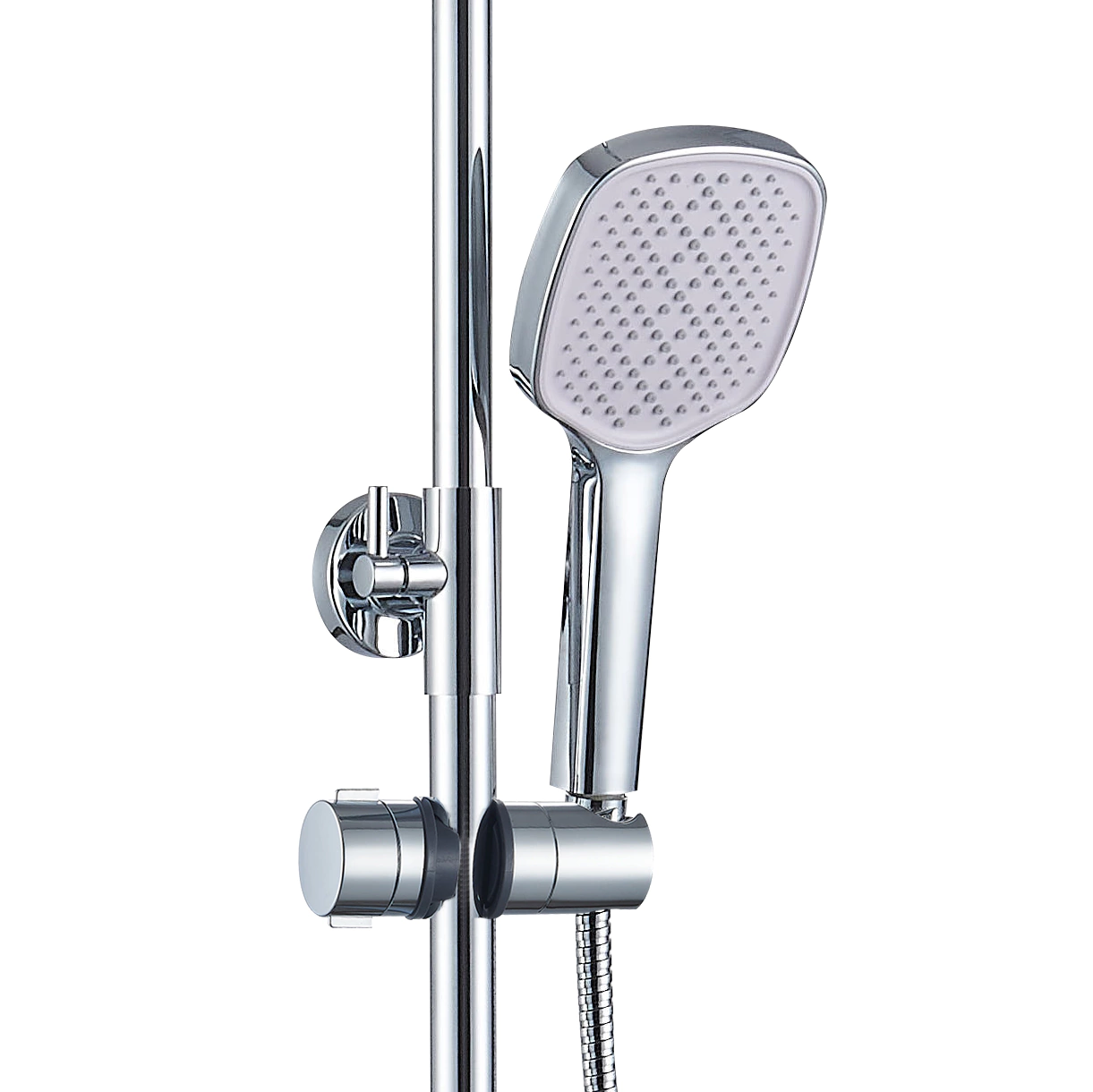 Душевая система c верхним душем без смесителя FLUMEN 28x19 см хром