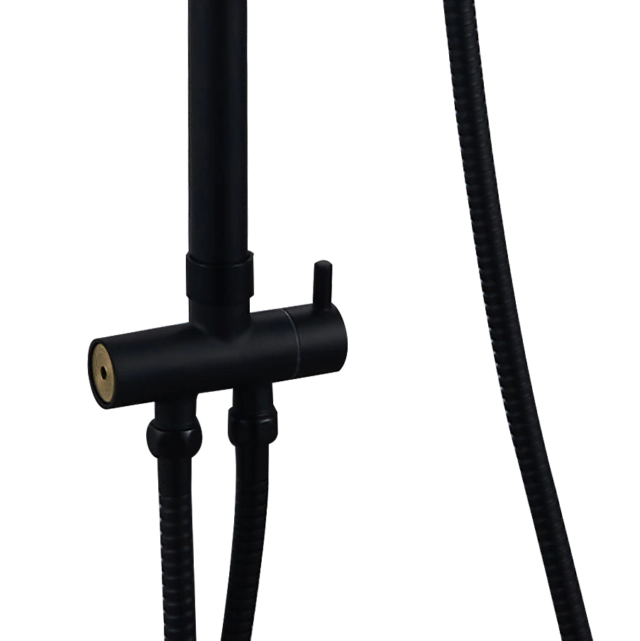 Душевая система c верхним душем без смесителя FLUMEN 28x19 см черный