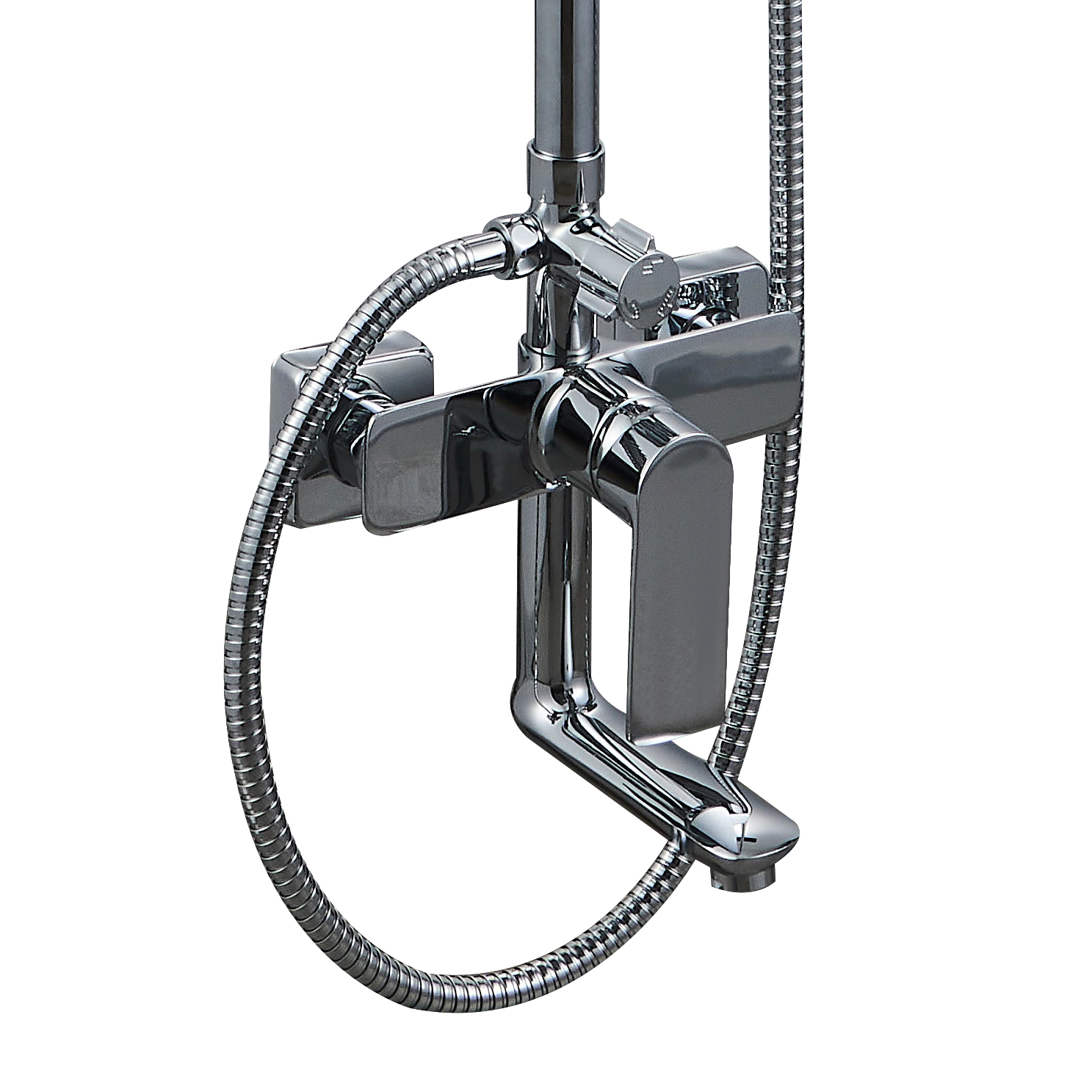 Душевая система со смесителем и верхним душем FLUMEN d25 см хром