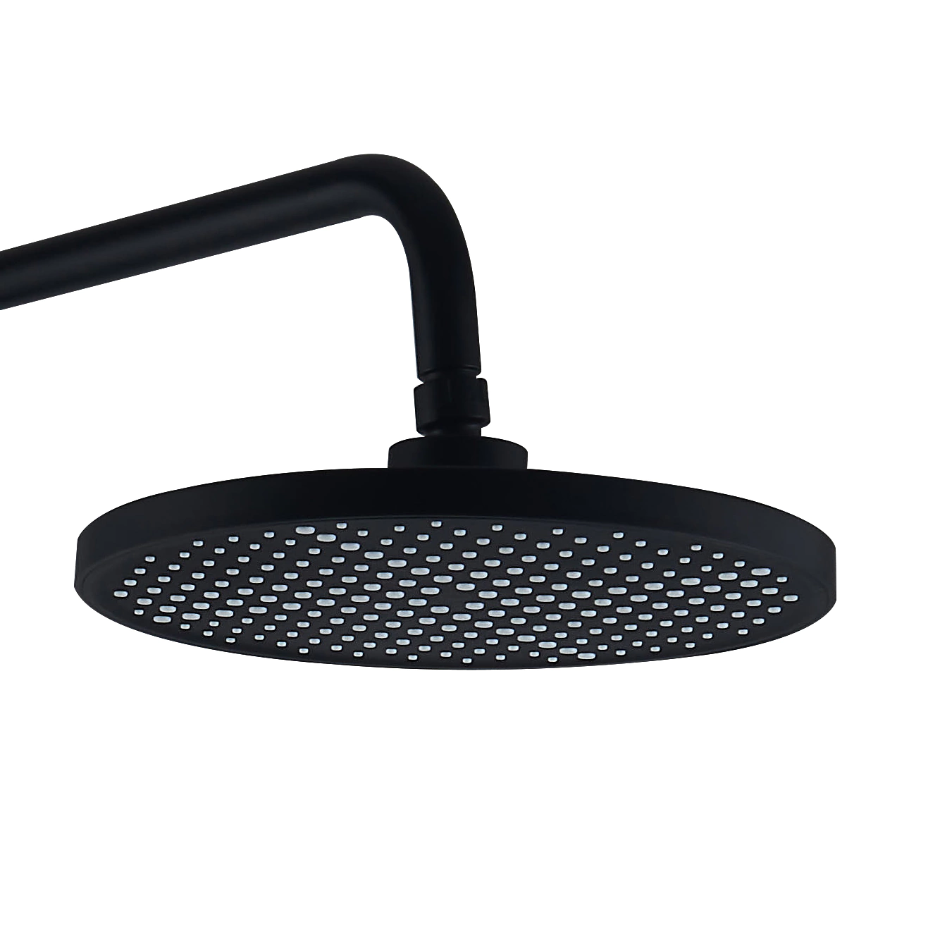 Душевая система со смесителем и верхним душем FLUMEN d25 см черная