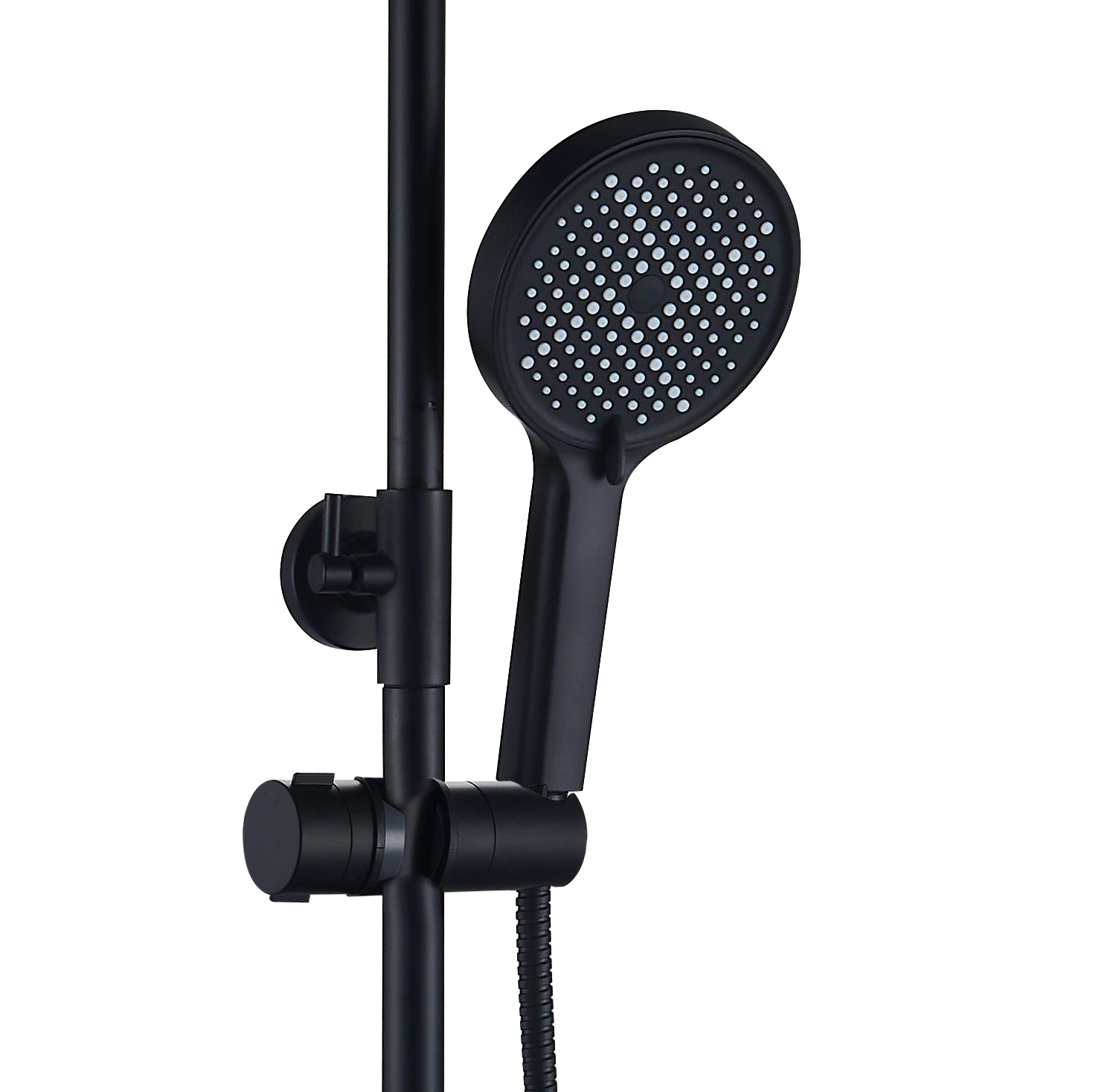 Душевая система со смесителем и верхним душем FLUMEN d25 см черная