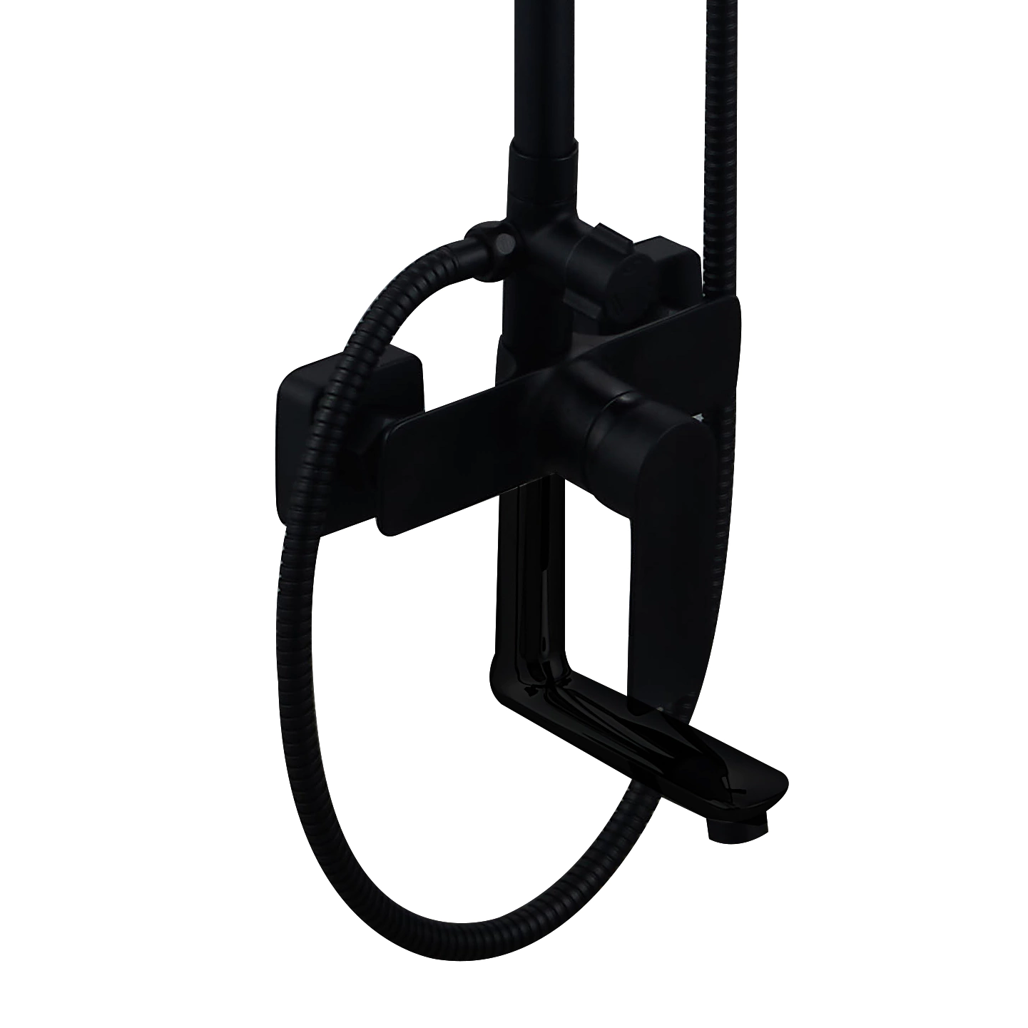 Душевая система со смесителем и верхним душем FLUMEN d25 см черная