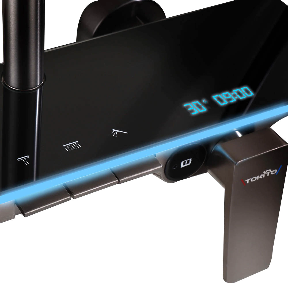 Душевая система со смесителем и верхним душем TOKITO графит