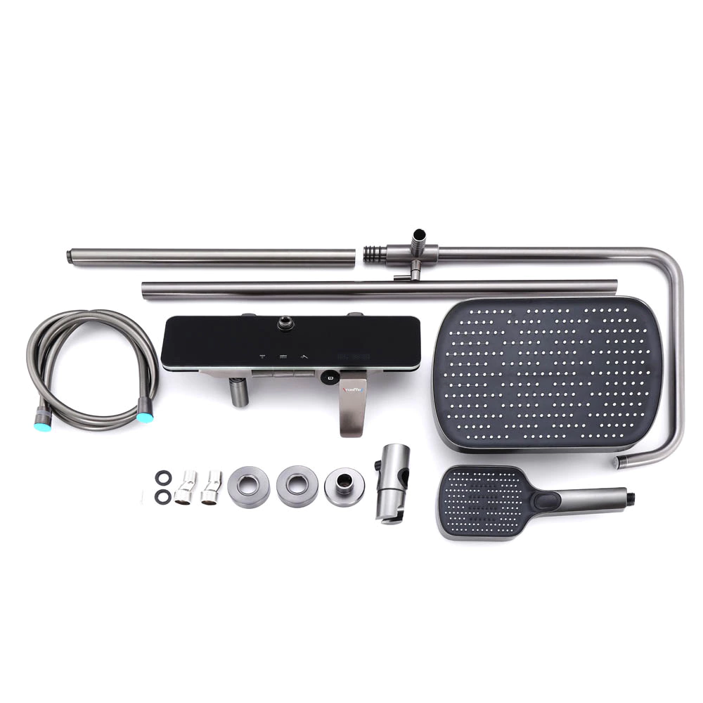 Душевая система со смесителем и верхним душем TOKITO графит