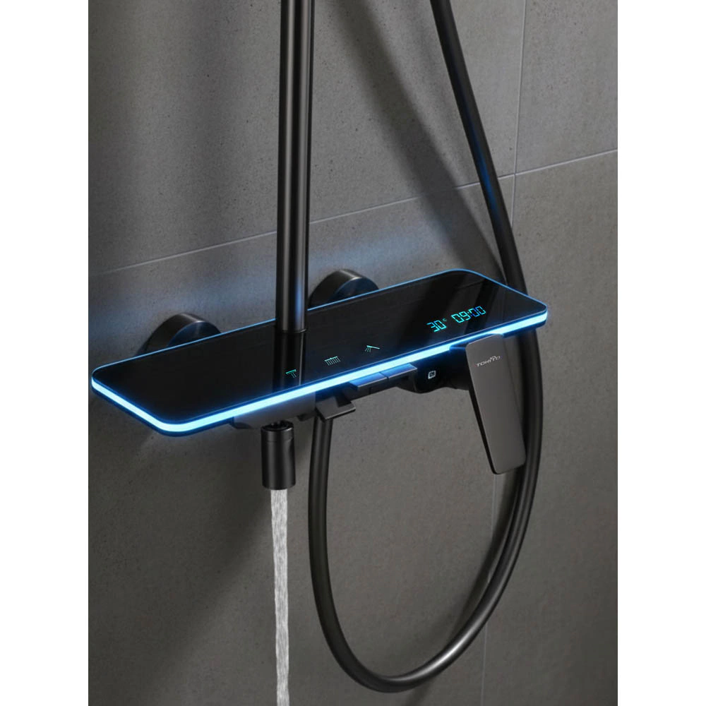 Душевая система со смесителем и верхним душем TOKITO графит