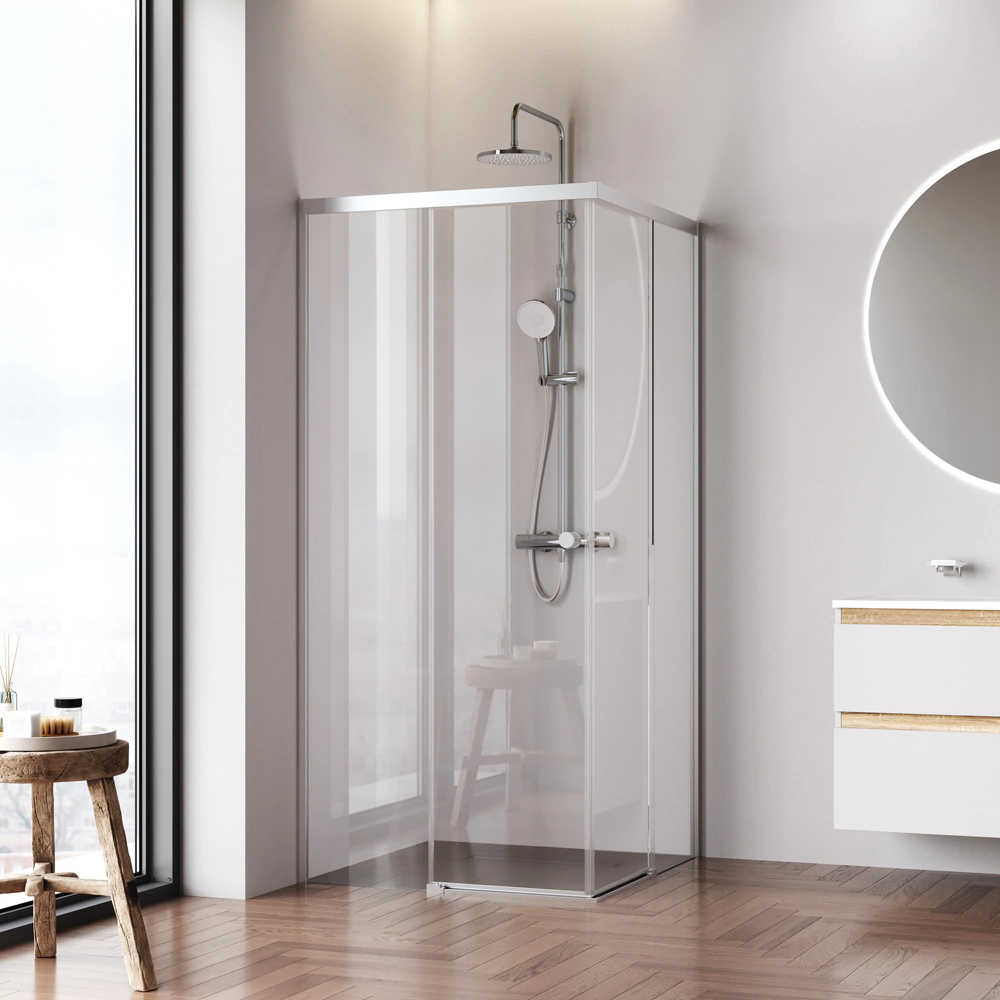 Душевое ограждение AM.PM X-Joy 90х90х190 см квадрат матовый хромированный профиль