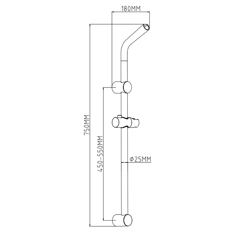 Штанга для душа Esko с верхним держателем лейки хром