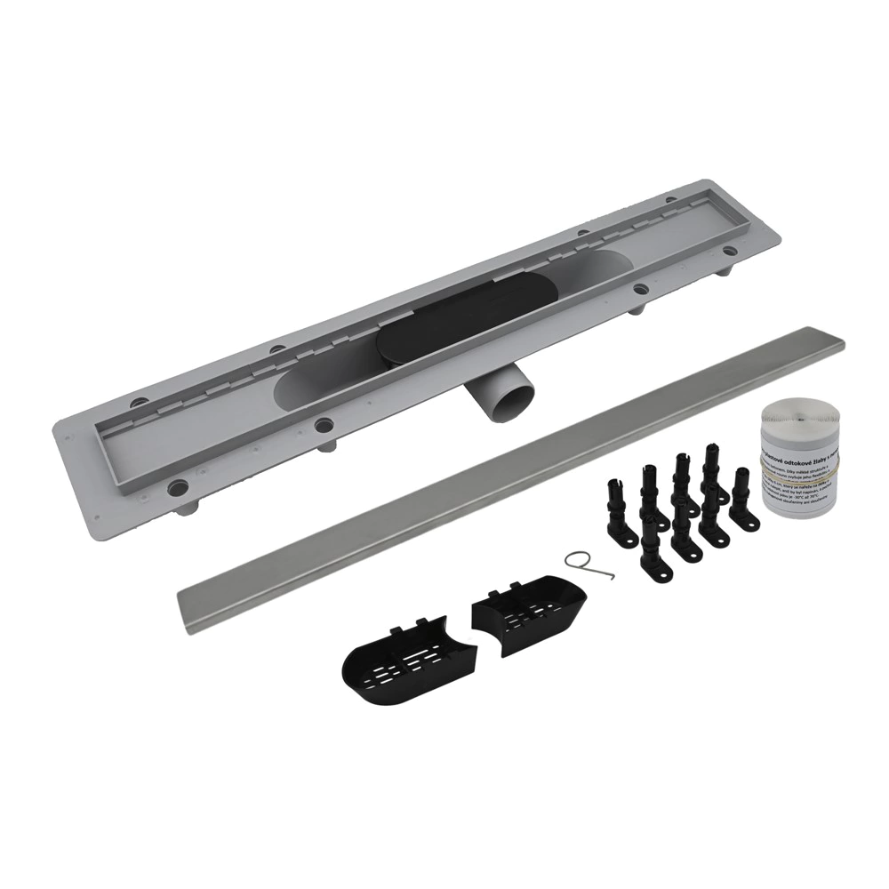 Трап для душа PlastBrno 2в1 400 мм под плитку горизонтальный сатин