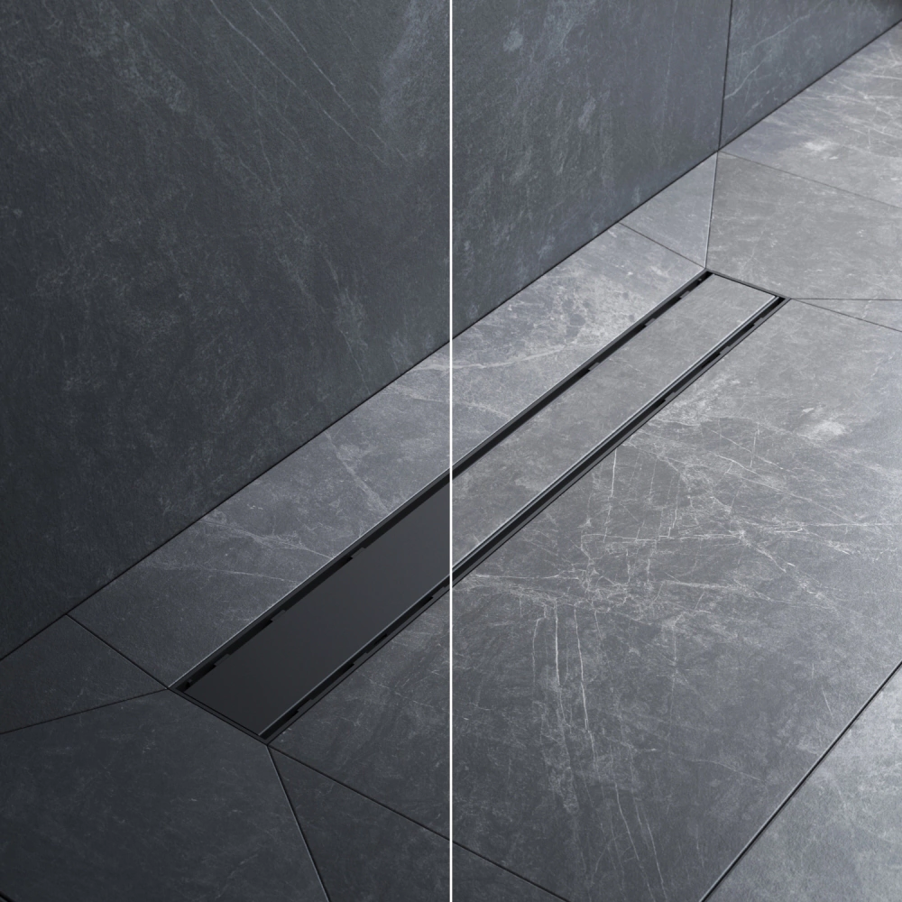 Трап для душа AM.PM Prime Flow 600 мм под плитку черный