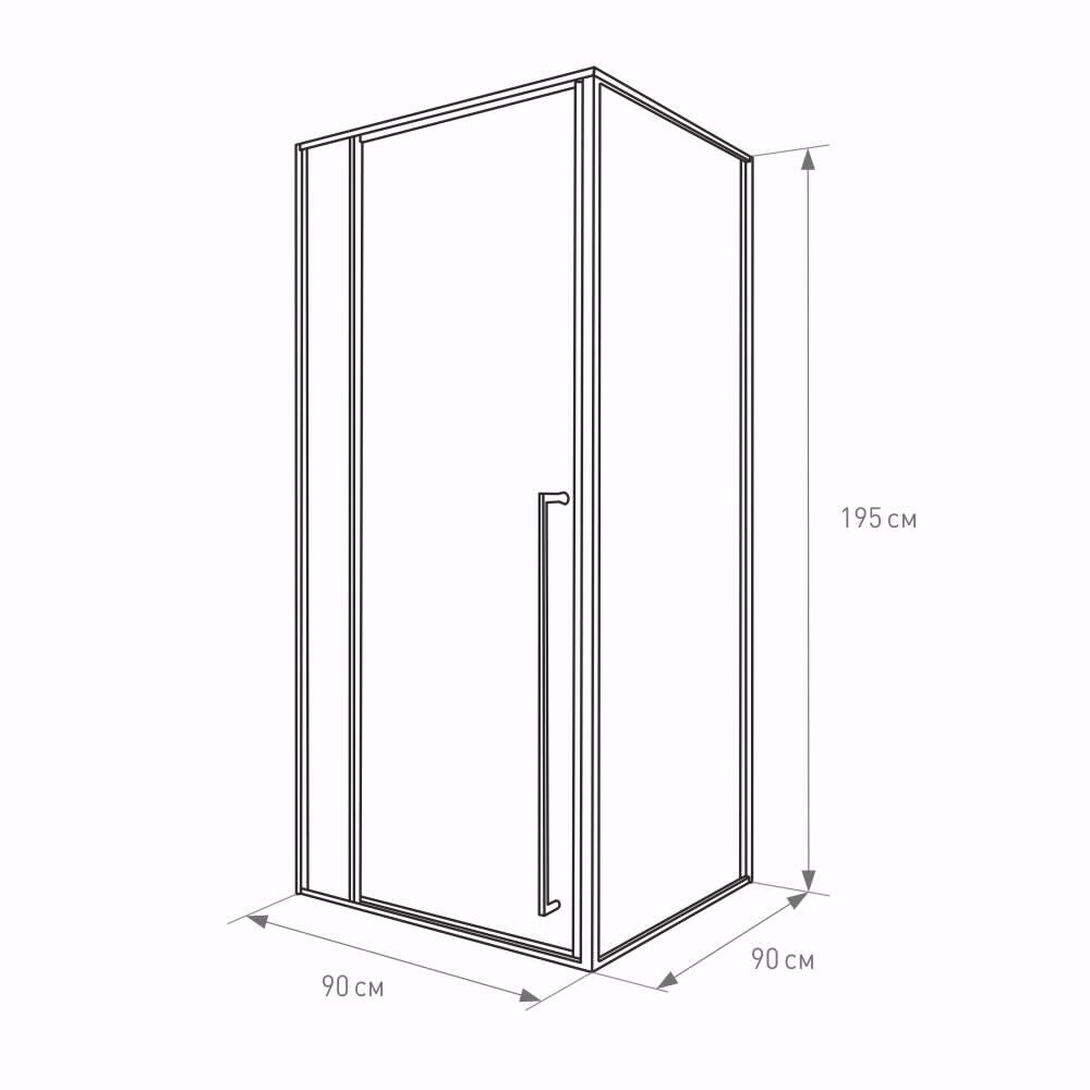 Душевое ограждение FLUMEN DESIGN Orlean 90х90х195 см прозрачное стекло профиль хром