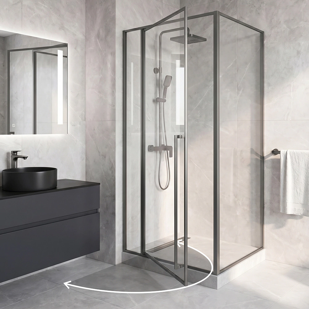 Душевое ограждение FLUMEN DESIGN Orlean 120х80х195 см прозрачное стекло профиль хром