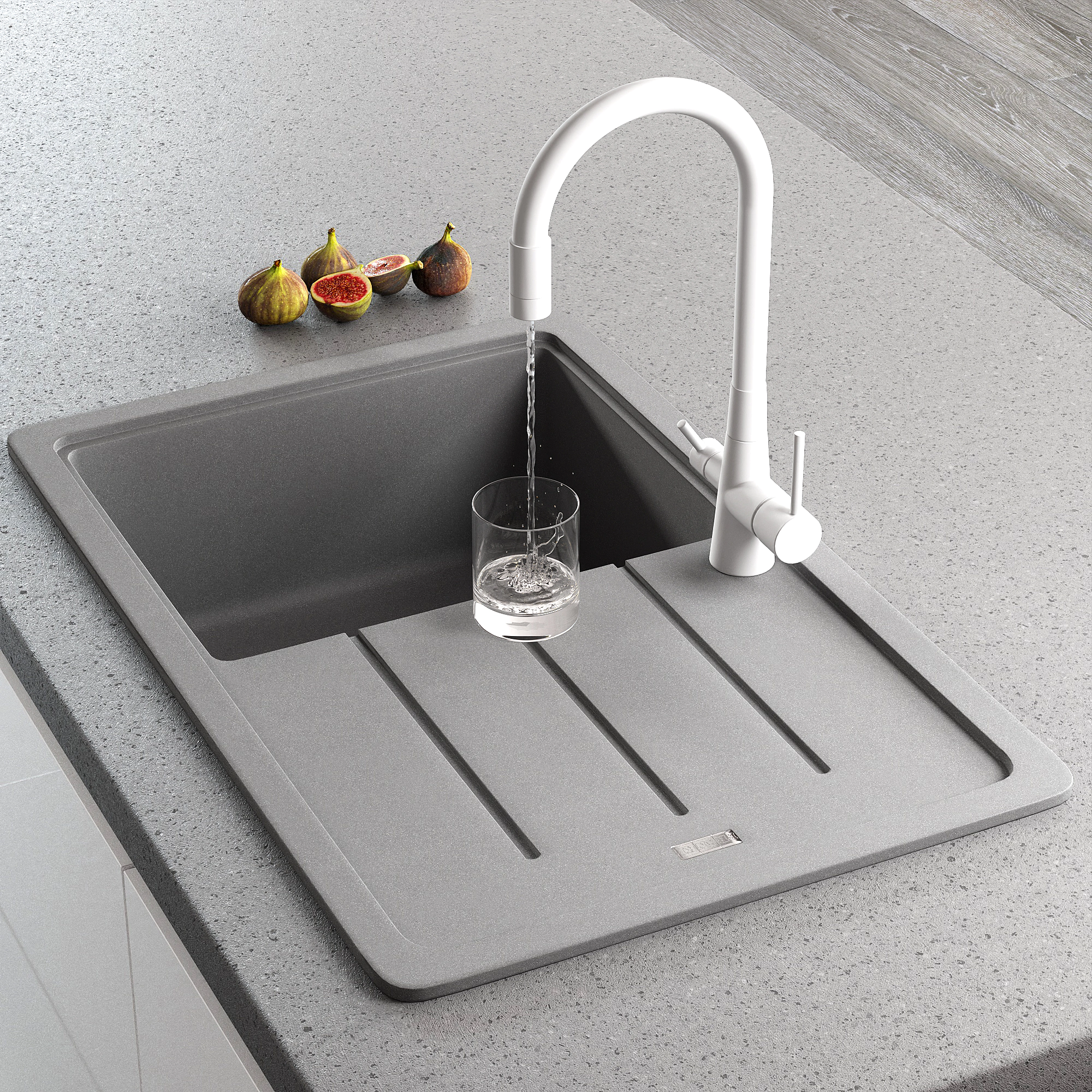 Смеситель для кухни FLUMEN DESIGN Ardennes с подключением фильтра белый