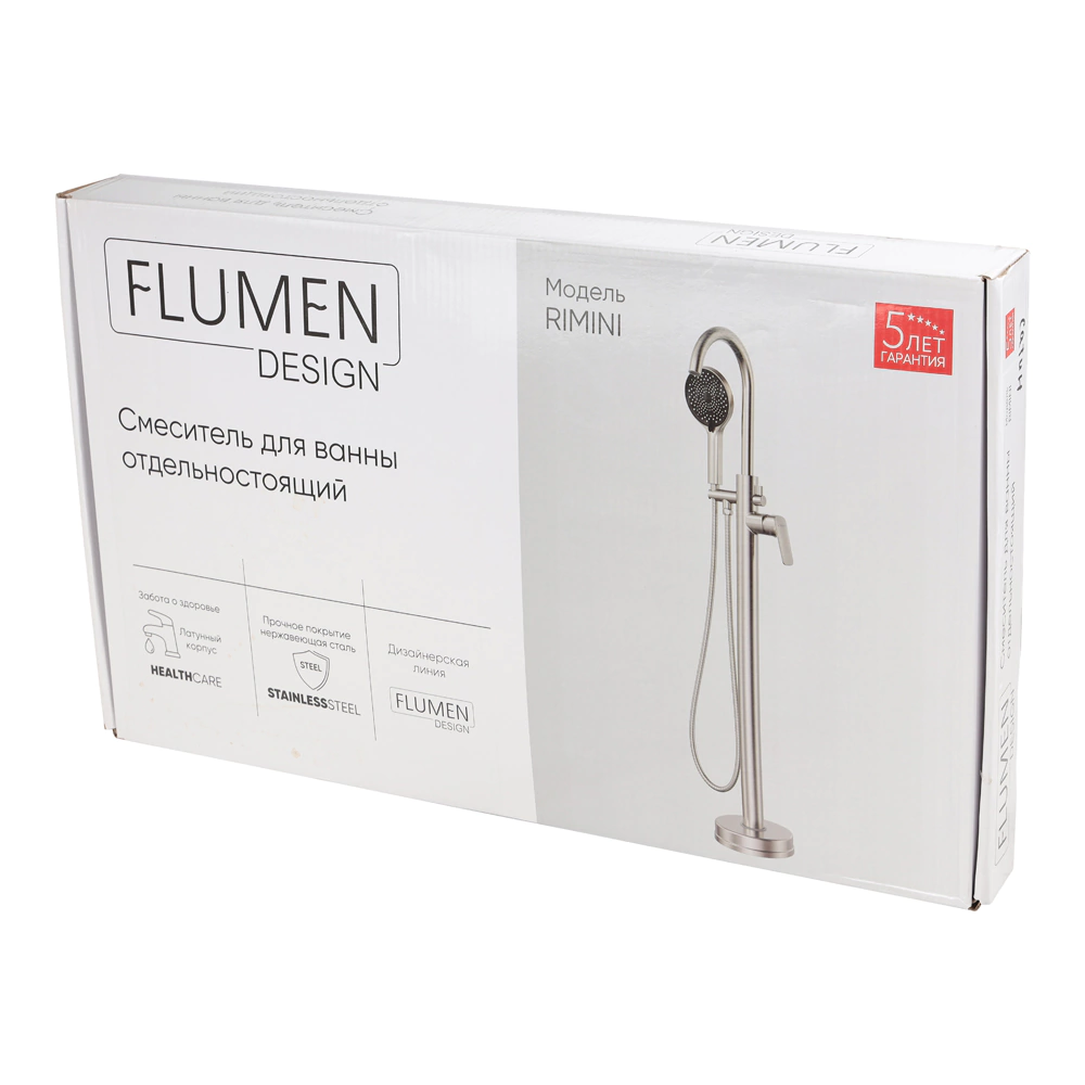 Смеситель для ванны FLUMEN DESIGN Rimini напольный сатин