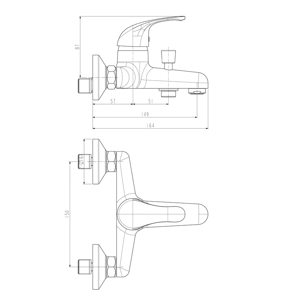 Набор смесителей для ванной Esko Eco 3в1