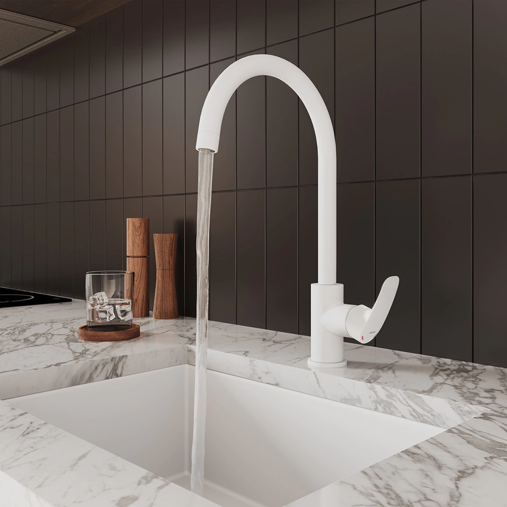 Смеситель для кухни Milardo Rora с подключением фильтра белый