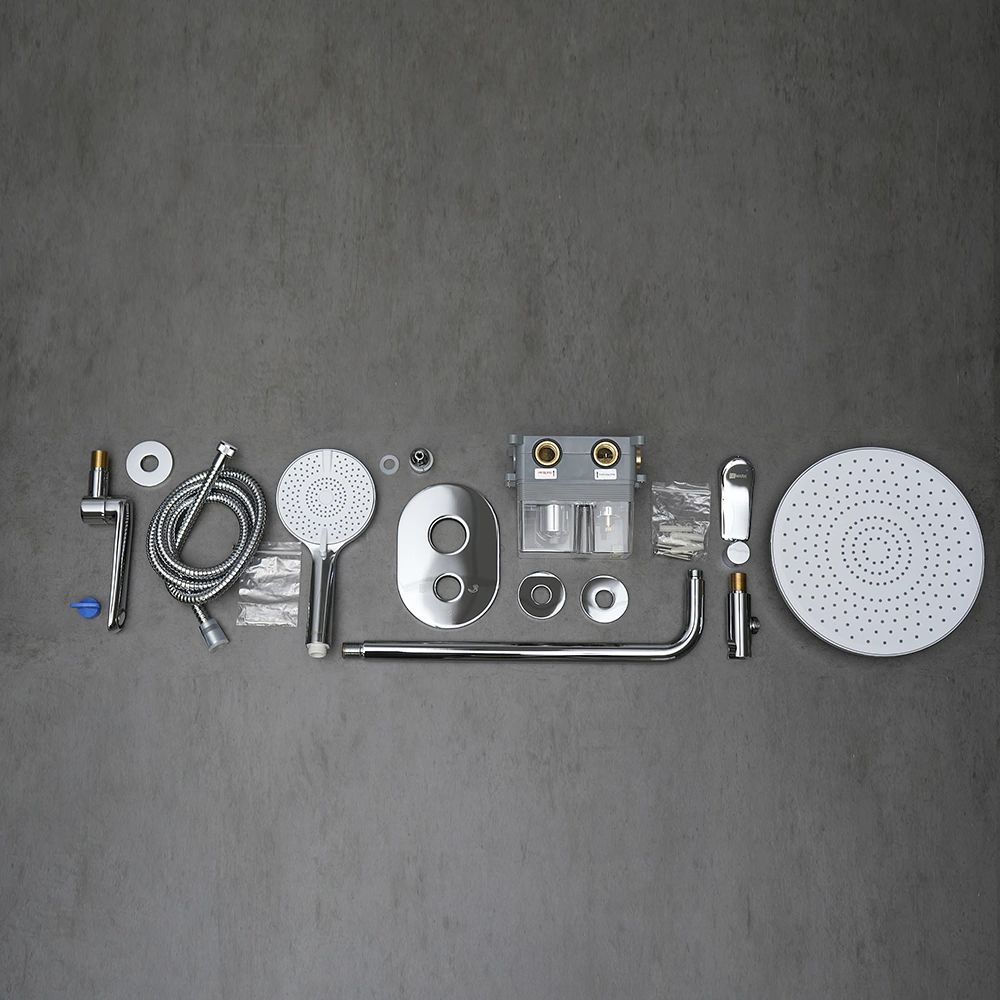 Смеситель встраиваемый LEMARK Ortus верхний душ, ручной душ, излив хром