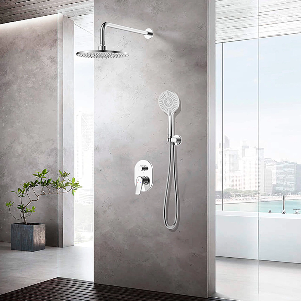 Смеситель встраиваемый LEMARK Ortus верхний душ, ручной душ хром