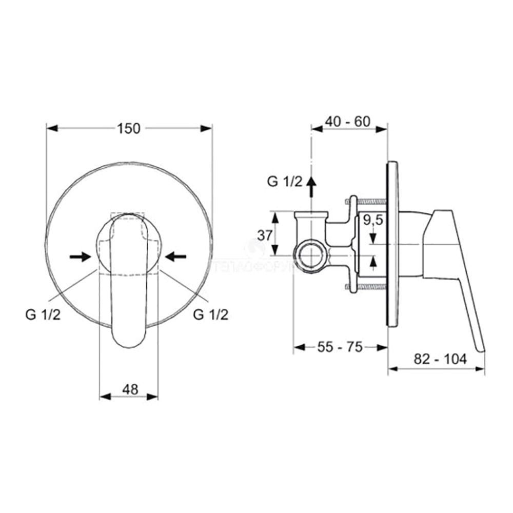 Гигиенический душ Ideal Standard Ceraplan II встраиваемый