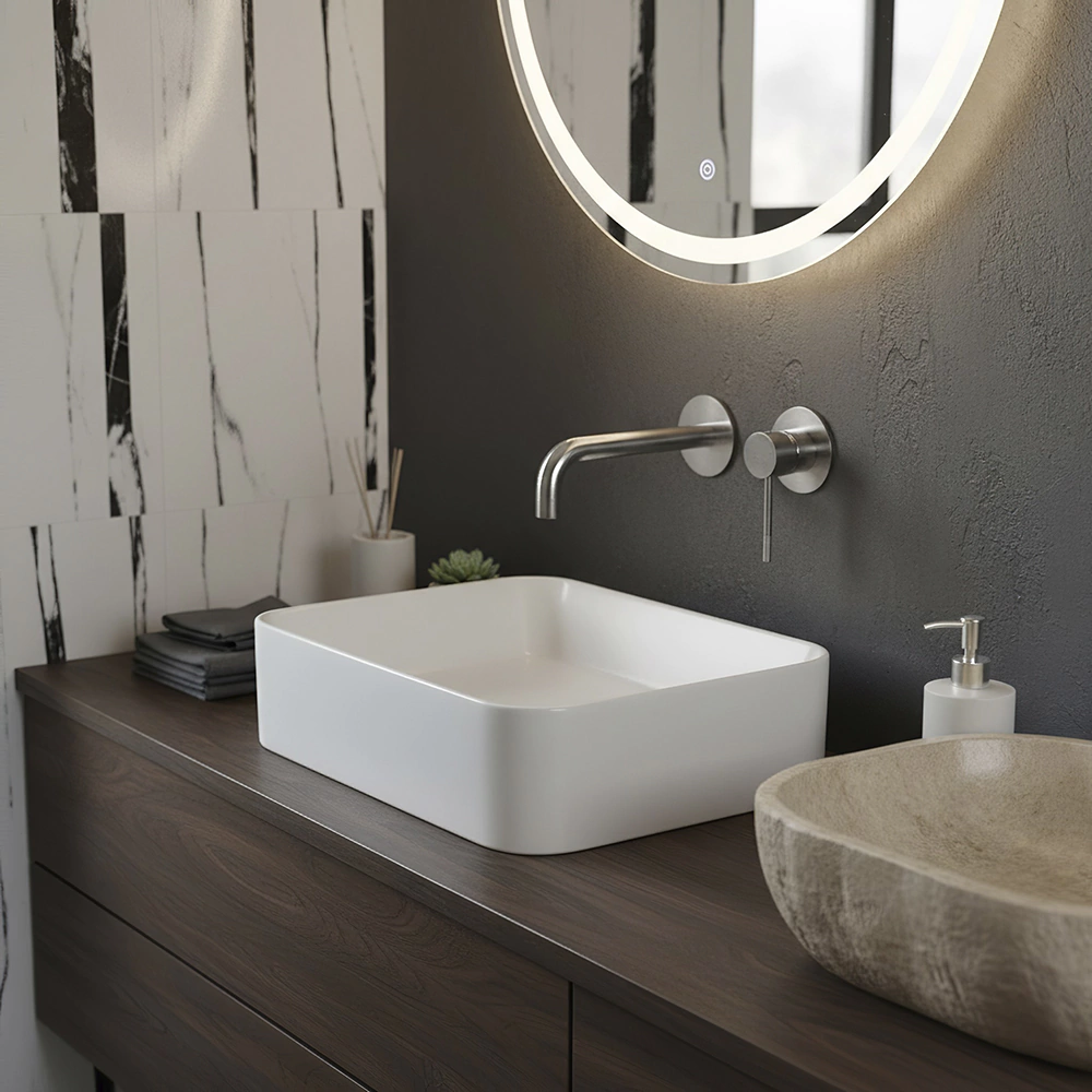 Смеситель встраиваемый VODA нержавеющая сталь