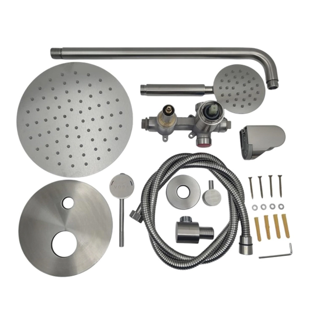 Смеситель встраиваемый VODA верхний душ, ручной душ нержавеющая сталь