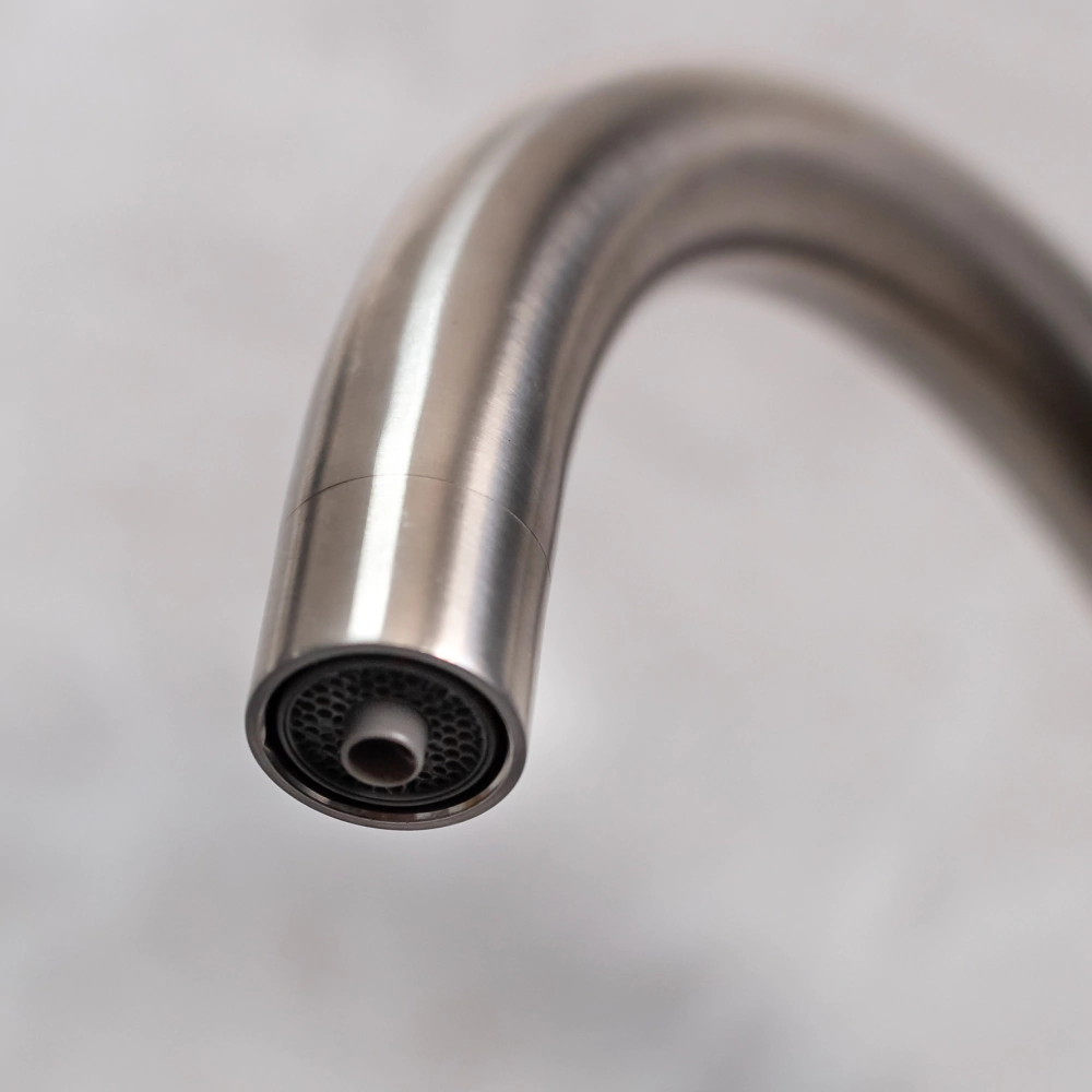 Смеситель для кухни Антей с подключением фильтра нержавеющая сталь сатин