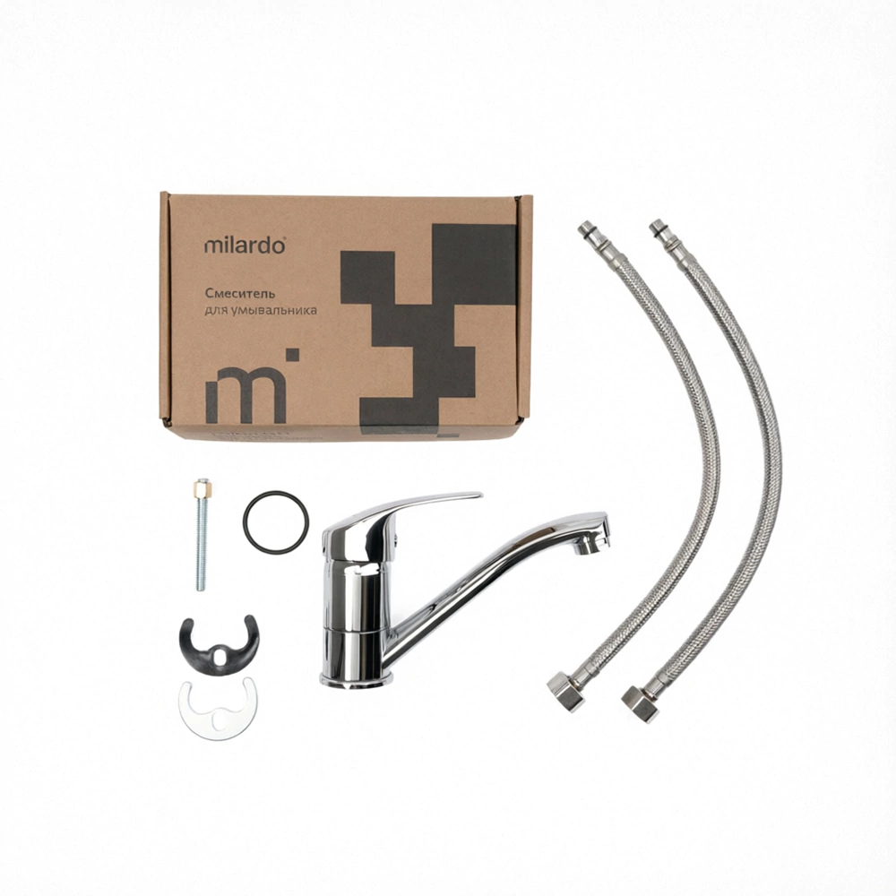 Смеситель для раковины Milardo Simp поворотный излив хром