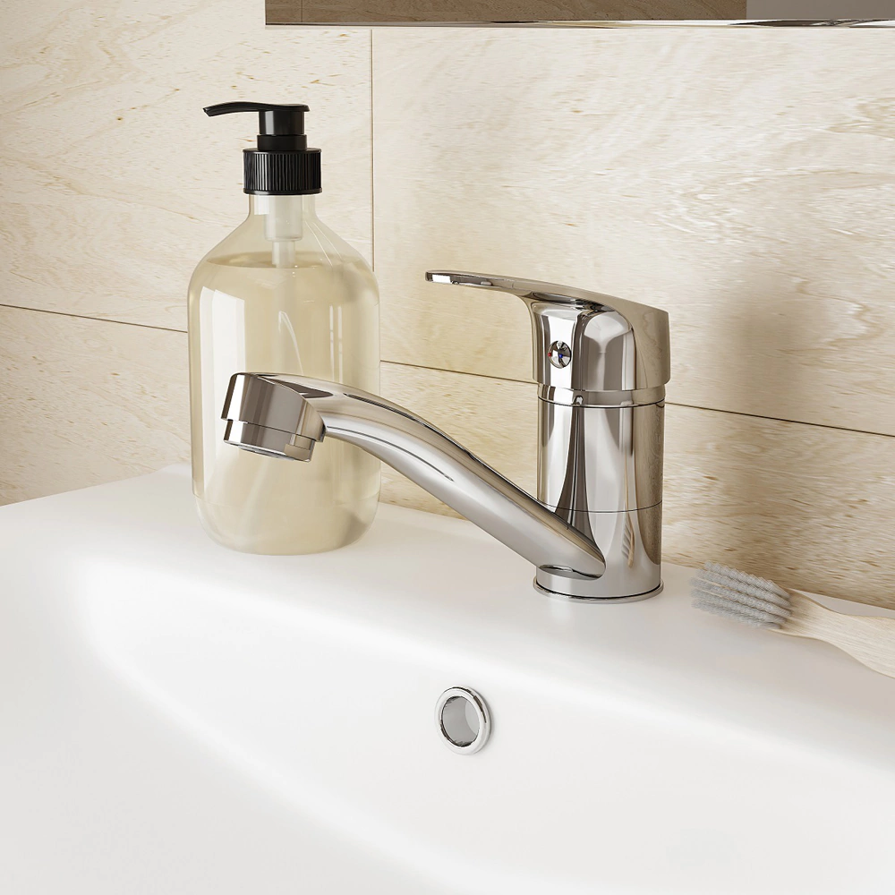 Смеситель для раковины Milardo Simp поворотный излив хром