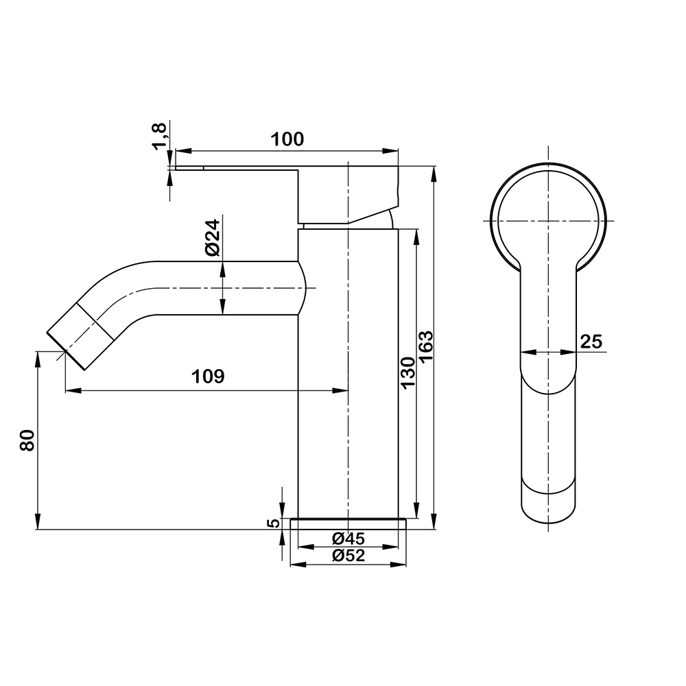 Смеситель для раковины LATUNO нержавеющая сталь графит