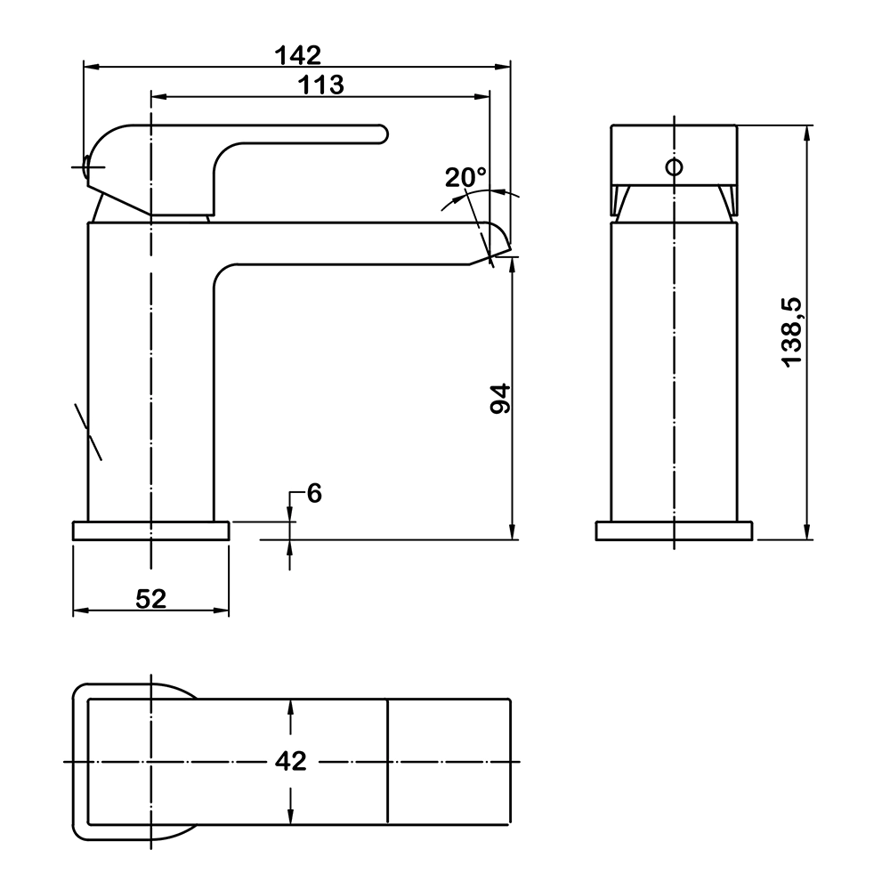 Смеситель для раковины SWEDBE Velo хром