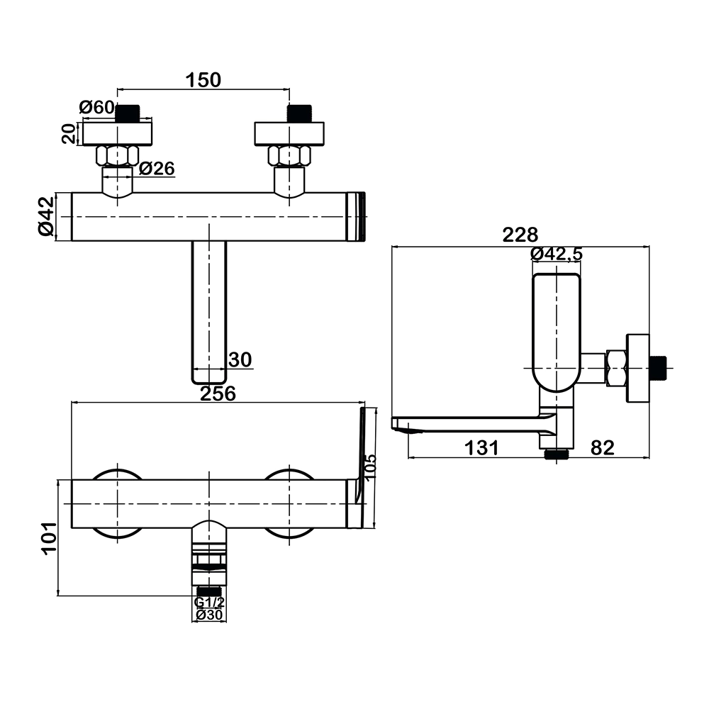 Смеситель для ванны SWEDBE Velo с поворотным изливом хром