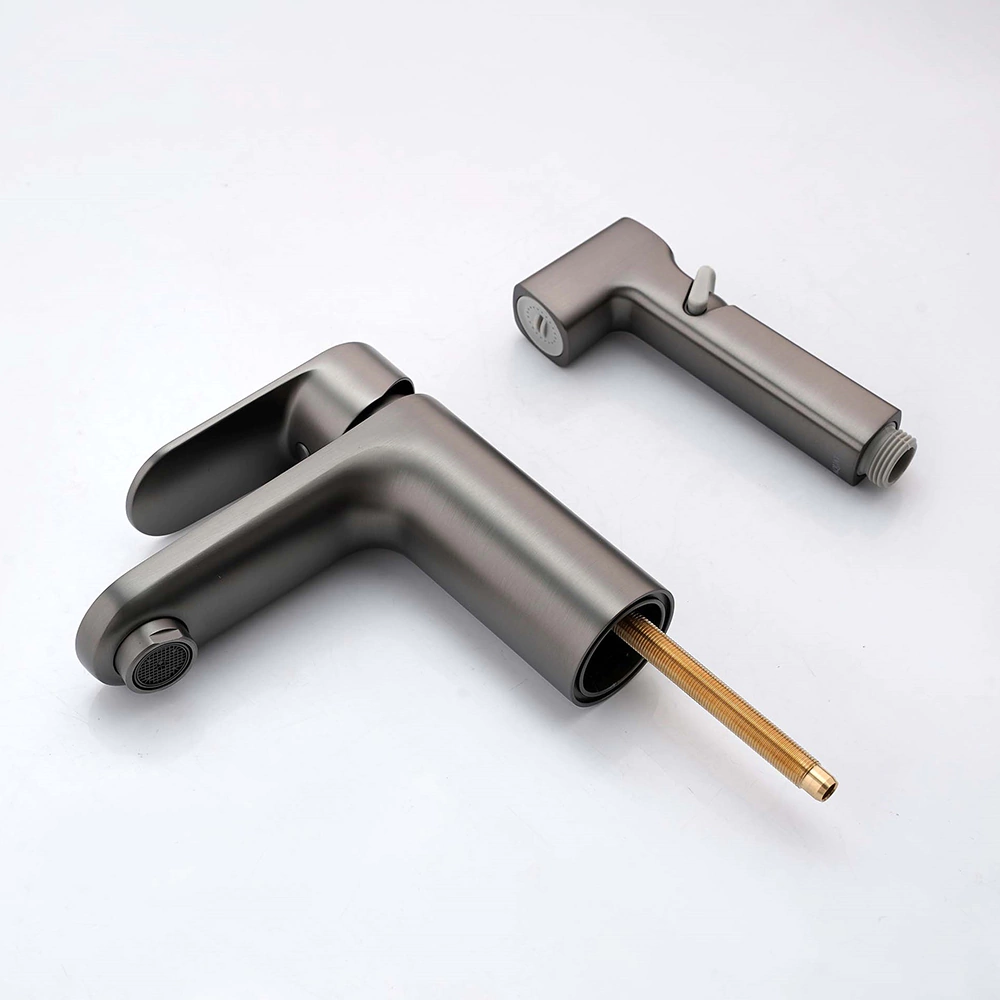 Смеситель для раковины AQUATEK Ника с гигиеническим душем графит