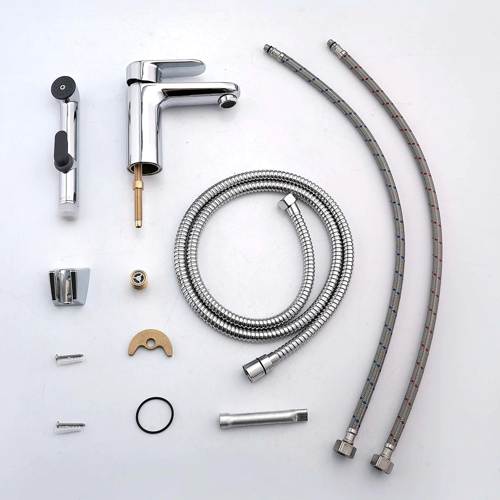 Смеситель для раковины AQUATEK Ника с гигиеническим душем хром