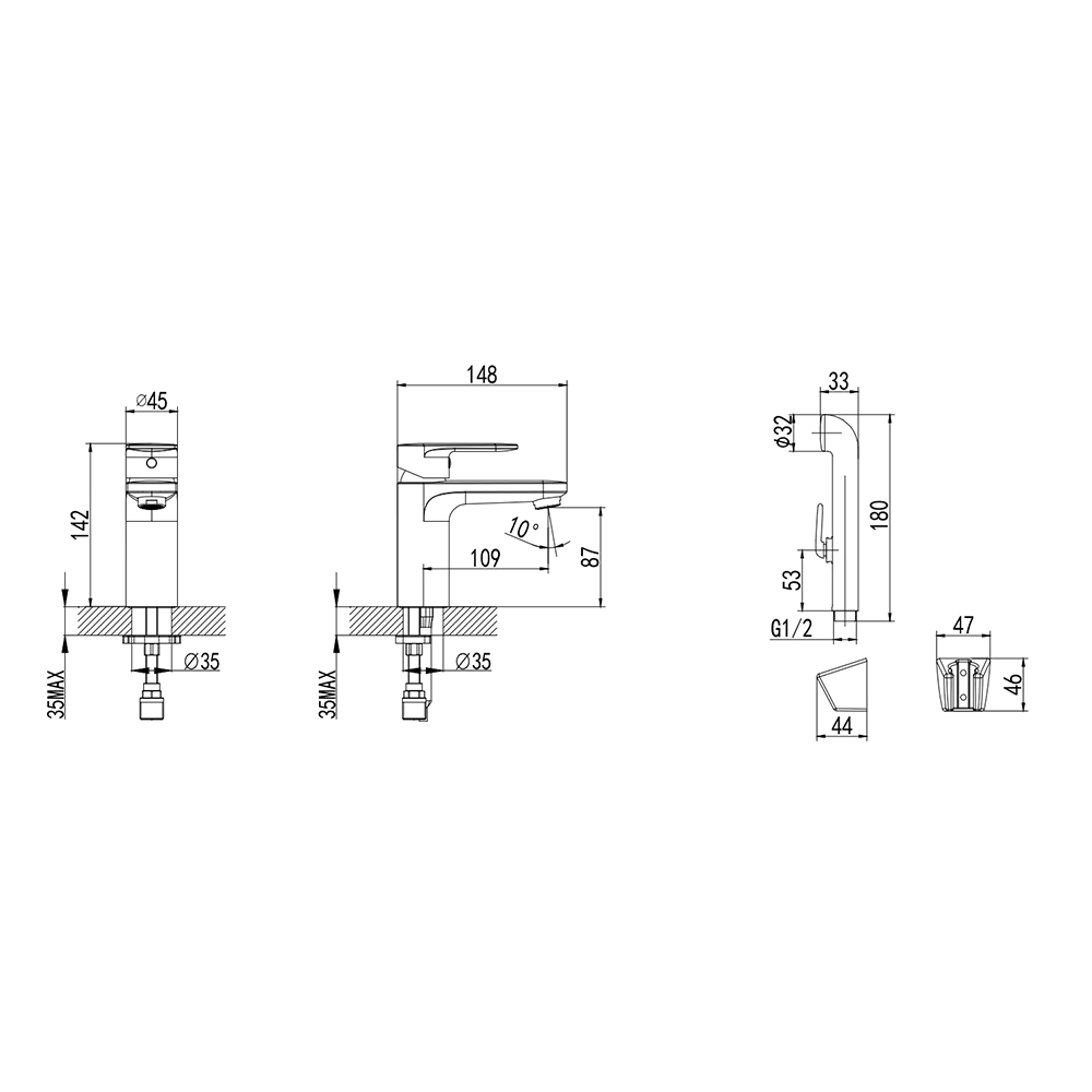 Смеситель для раковины AQUATEK Ника с гигиеническим душем хром