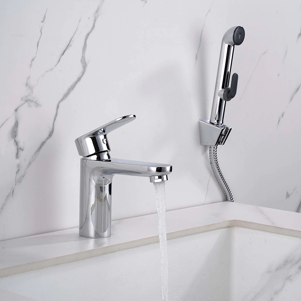 Смеситель для раковины AQUATEK Ника с гигиеническим душем хром