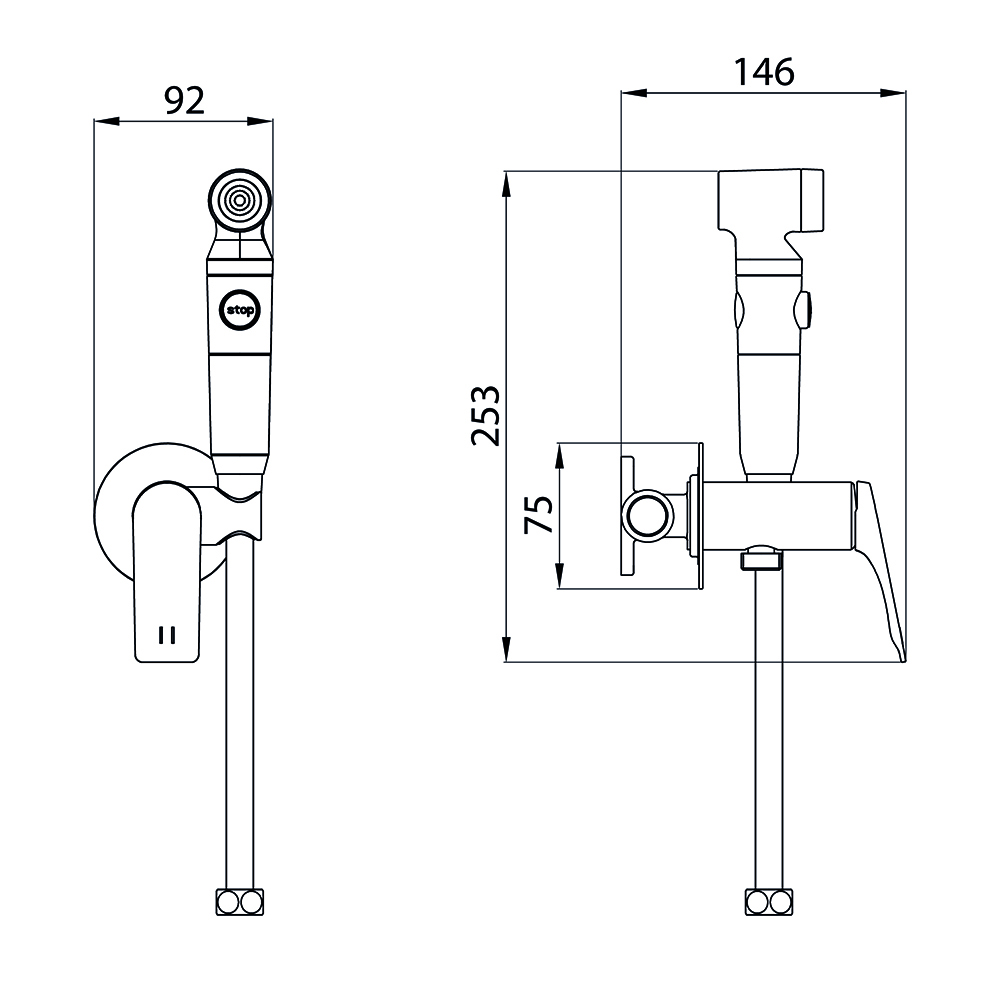 Гигиенический душ TOKITO Mitsuishi встраиваемый хром