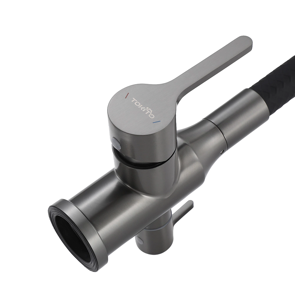 Смеситель для кухни TOKITO с гибким изливом и подключением фильтра графит