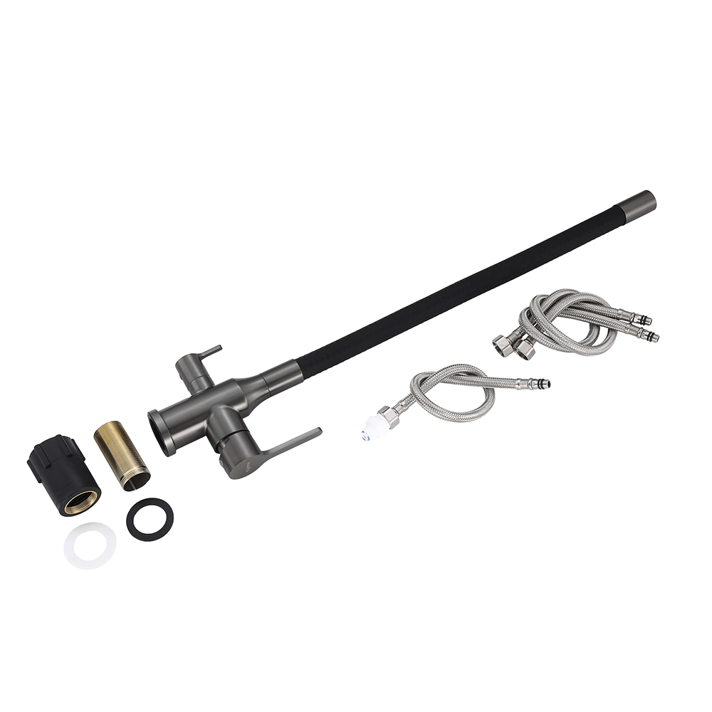 Смеситель для кухни TOKITO с гибким изливом и подключением фильтра графит