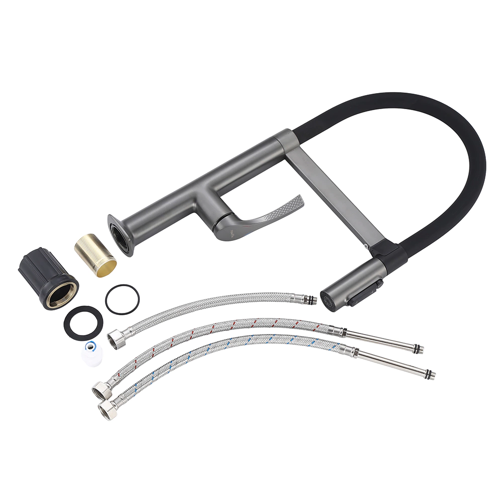 Смеситель для кухни TOKITO Katana с гибким изливом и подключением фильтра графит