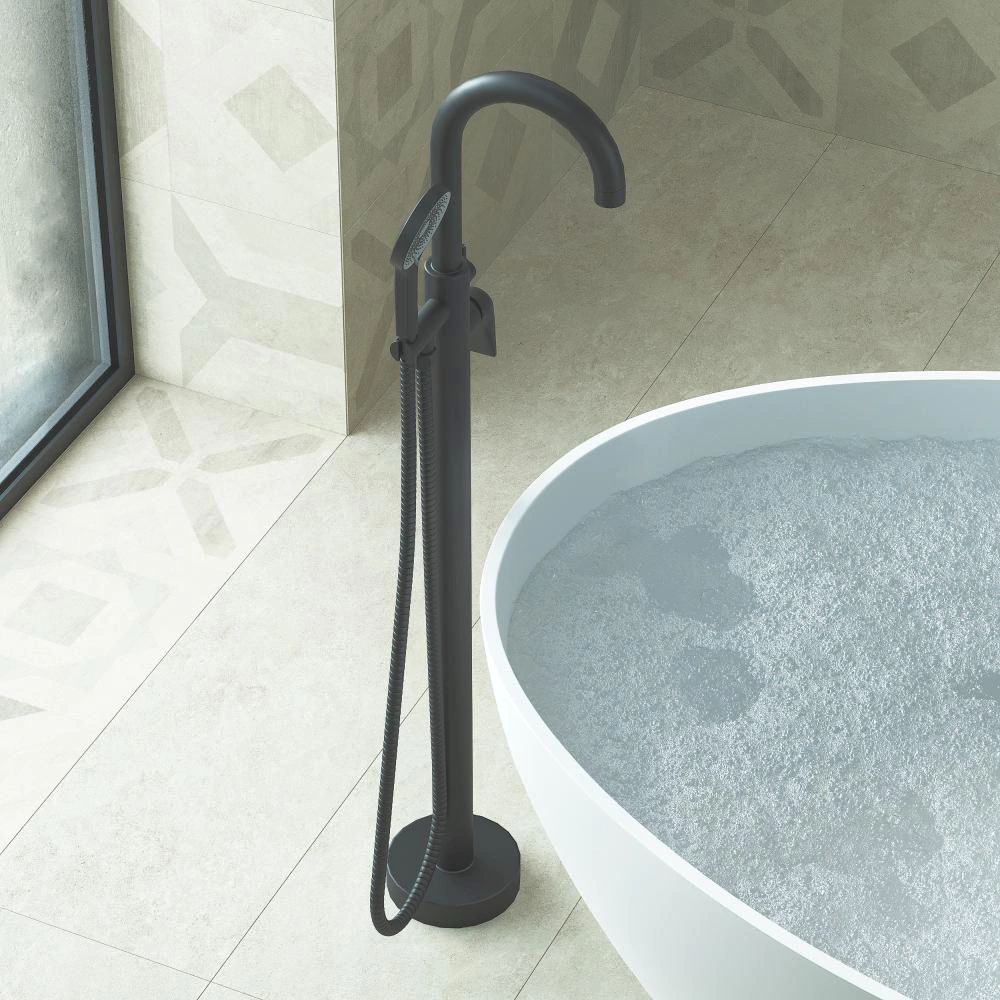 Смеситель для ванны FLUMEN DESIGN Rimini напольный графит